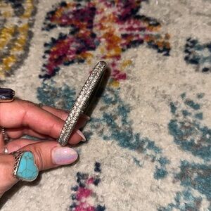 Faux Diamond going out bangle bracelet